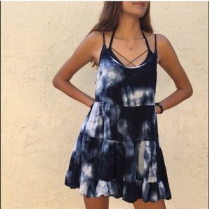 Brandy Melville Ruffled Tunic Tie- Dye Top / Mini Jada Dress- one size